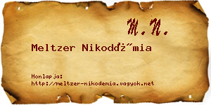 Meltzer Nikodémia névjegykártya